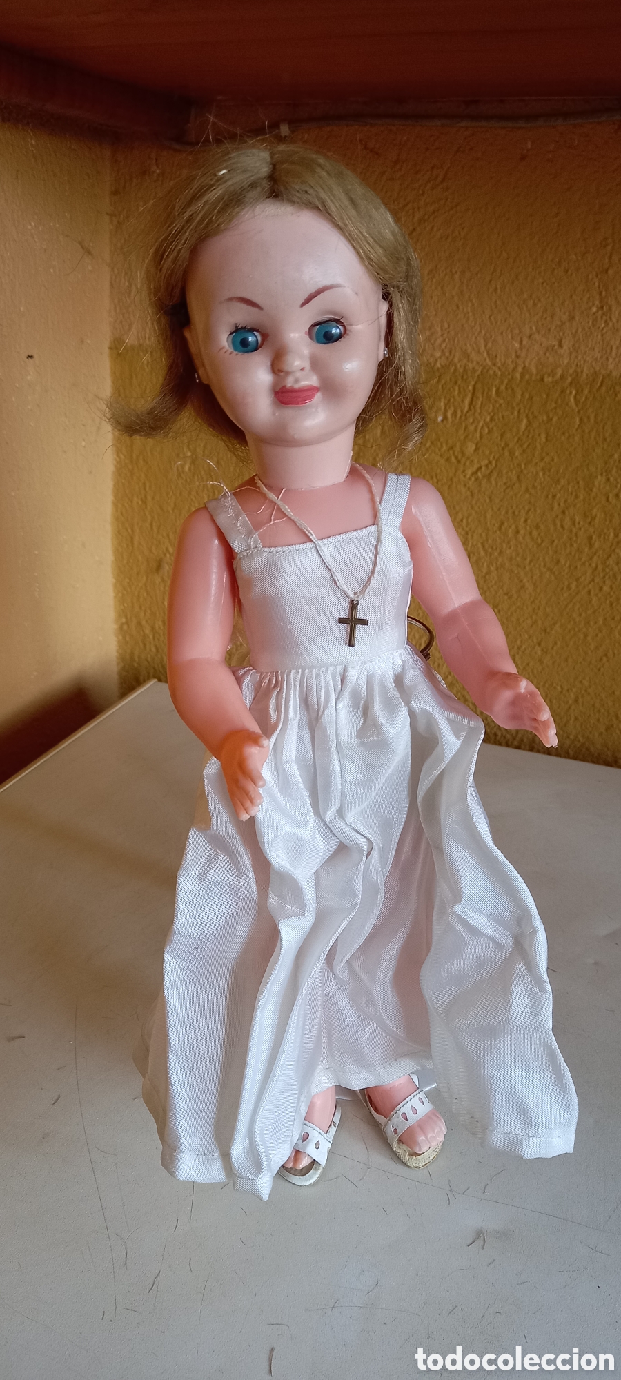Mu&ntilde;ecas espa&ntilde;olas modernas: ANTIGUA MU&Ntilde;ECA DE COMUNION MIDE 36CM APROX - Foto 3