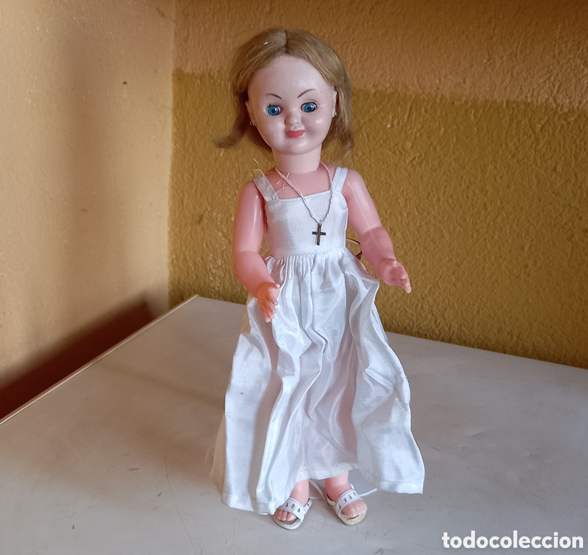 Mu&ntilde;ecas espa&ntilde;olas modernas: ANTIGUA MU&Ntilde;ECA DE COMUNION MIDE 36CM APROX - Foto 1