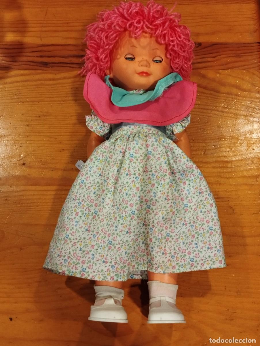 Mu&ntilde;ecas espa&ntilde;olas modernas: MU&Ntilde;ECA MARCA &rdquo;BB&rdquo; DE PELO COLOR ROSA. - Foto 1