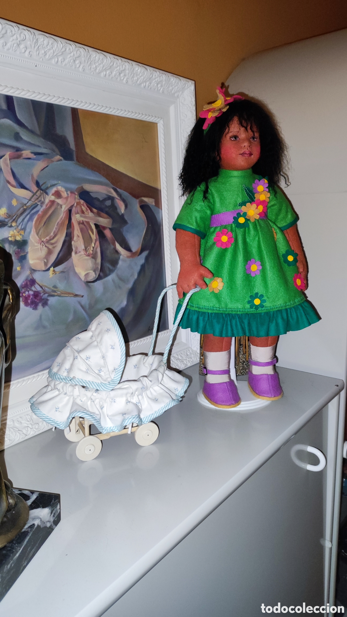 Mu&ntilde;ecas espa&ntilde;olas modernas: Mu&ntilde;eca de fieltro, mide 44cm Artesanal - Foto 1