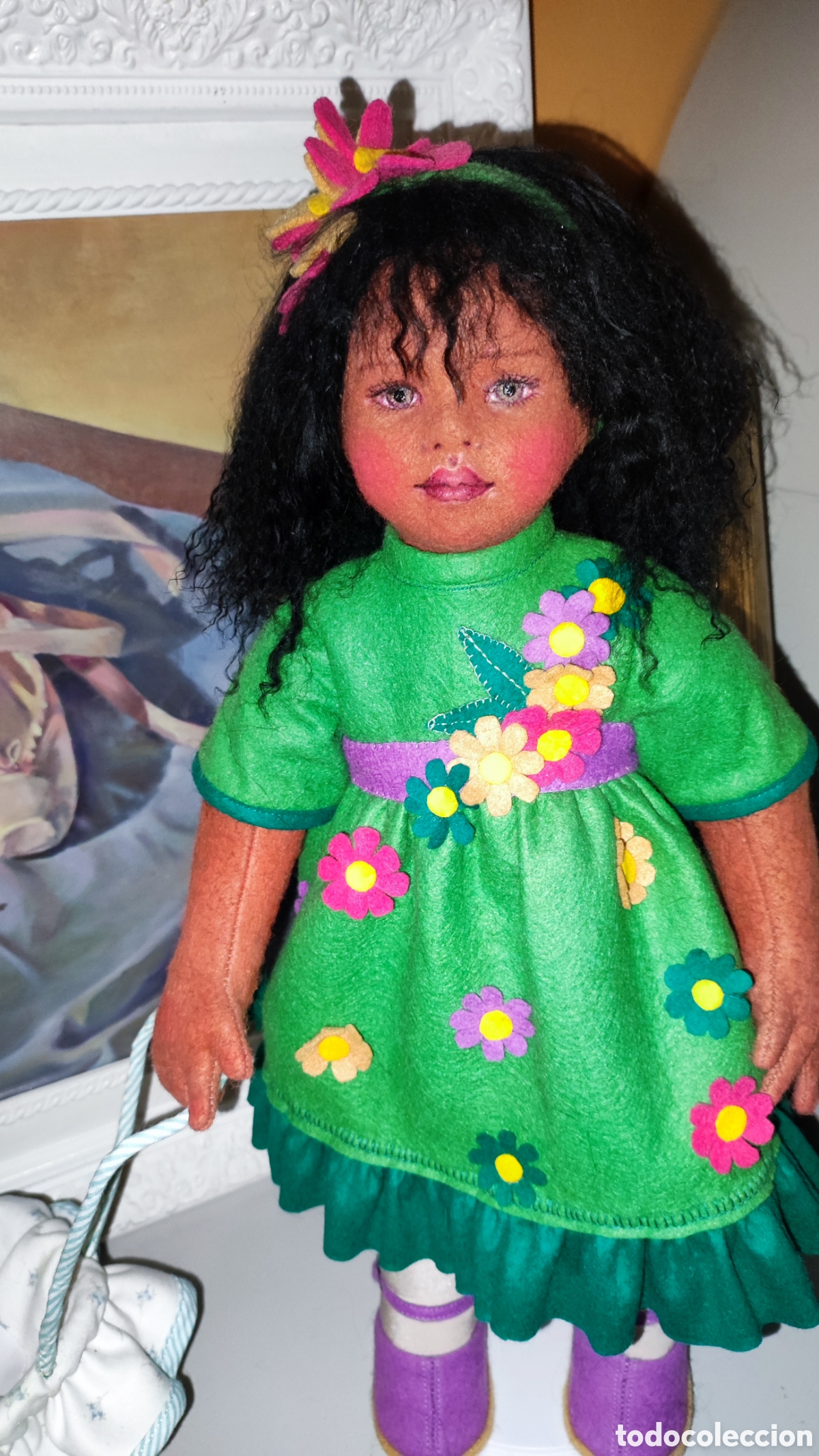 Mu&ntilde;ecas espa&ntilde;olas modernas: Mu&ntilde;eca de fieltro, mide 44cm Artesanal - Foto 2