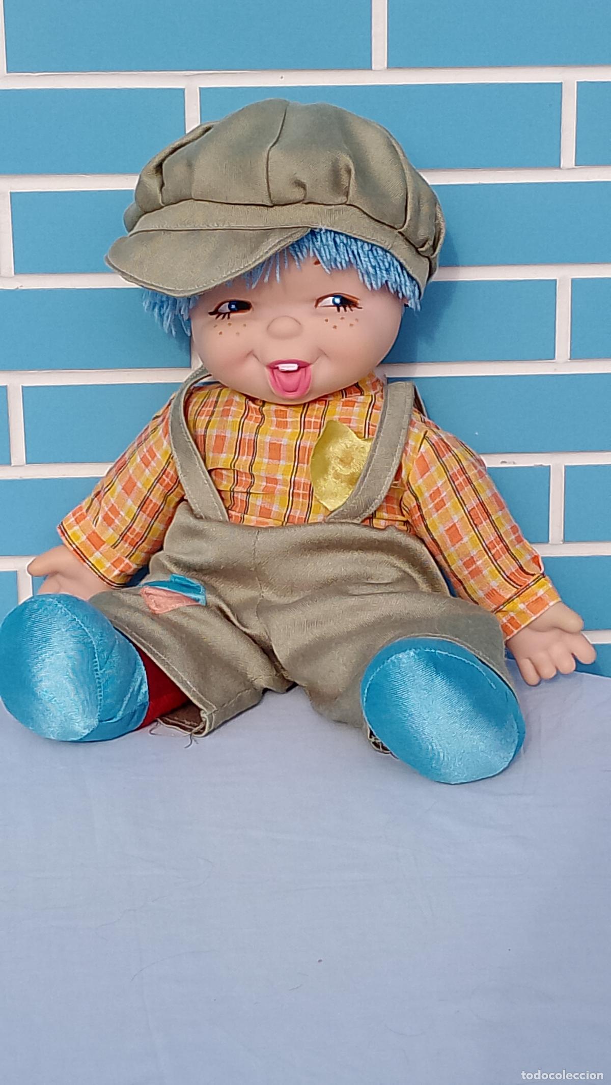 Mu&ntilde;ecas Espa&ntilde;olas Modernas: Antiguo mu&ntilde;eco Chochona de Esvi, con el pelo azul DE 60 CM