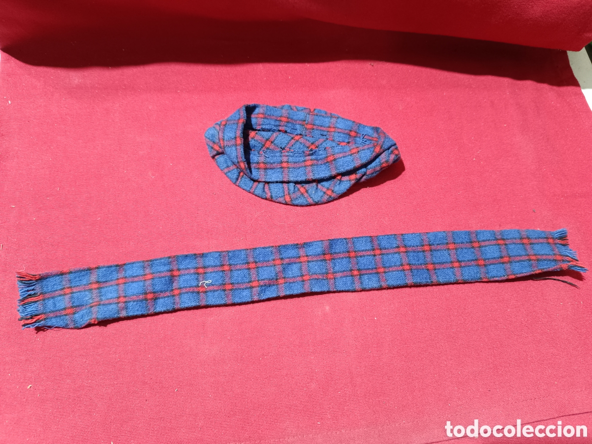 Mu&ntilde;ecas espa&ntilde;olas modernas: Gorro y bufanda de cuadros a juego para mu&ntilde;eca - Foto 2
