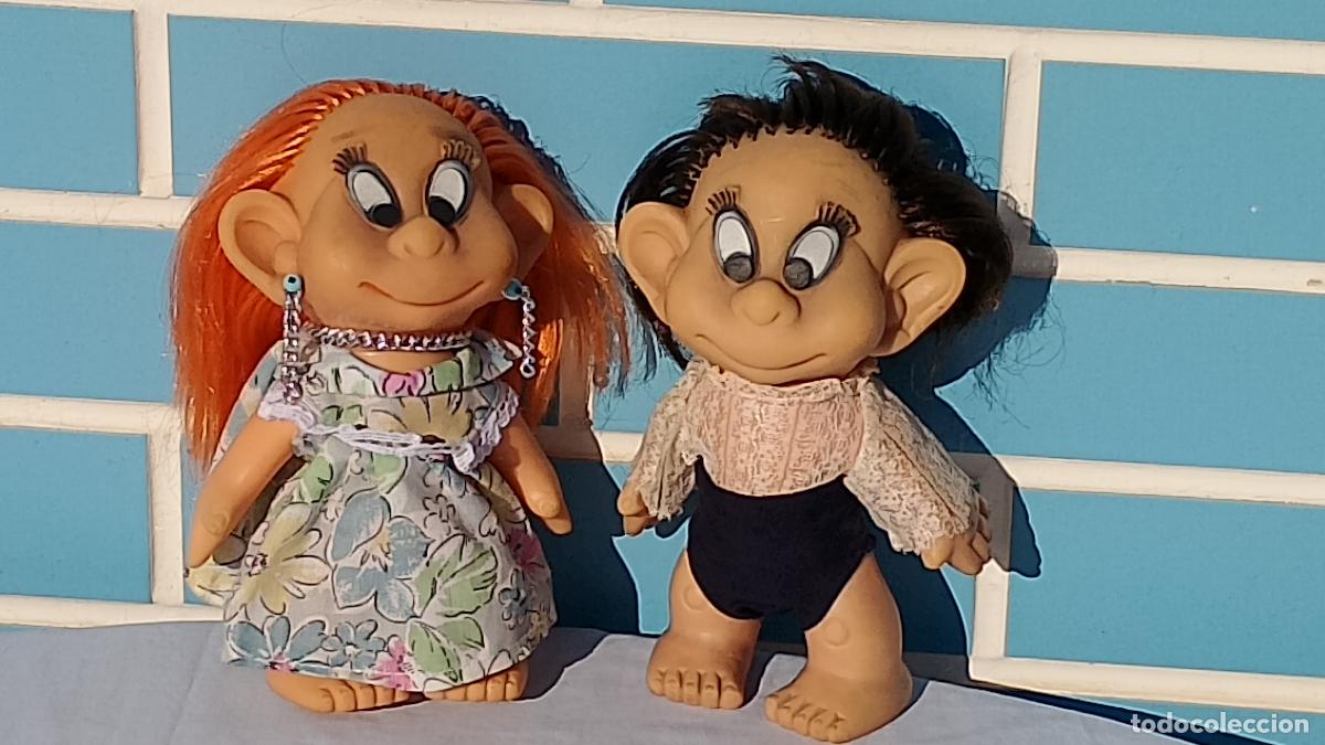 Mu&ntilde;ecas Espa&ntilde;olas Modernas: Antigua pareja de mu&ntilde;ecos de goma franceses fabricados por Laflex en 1963