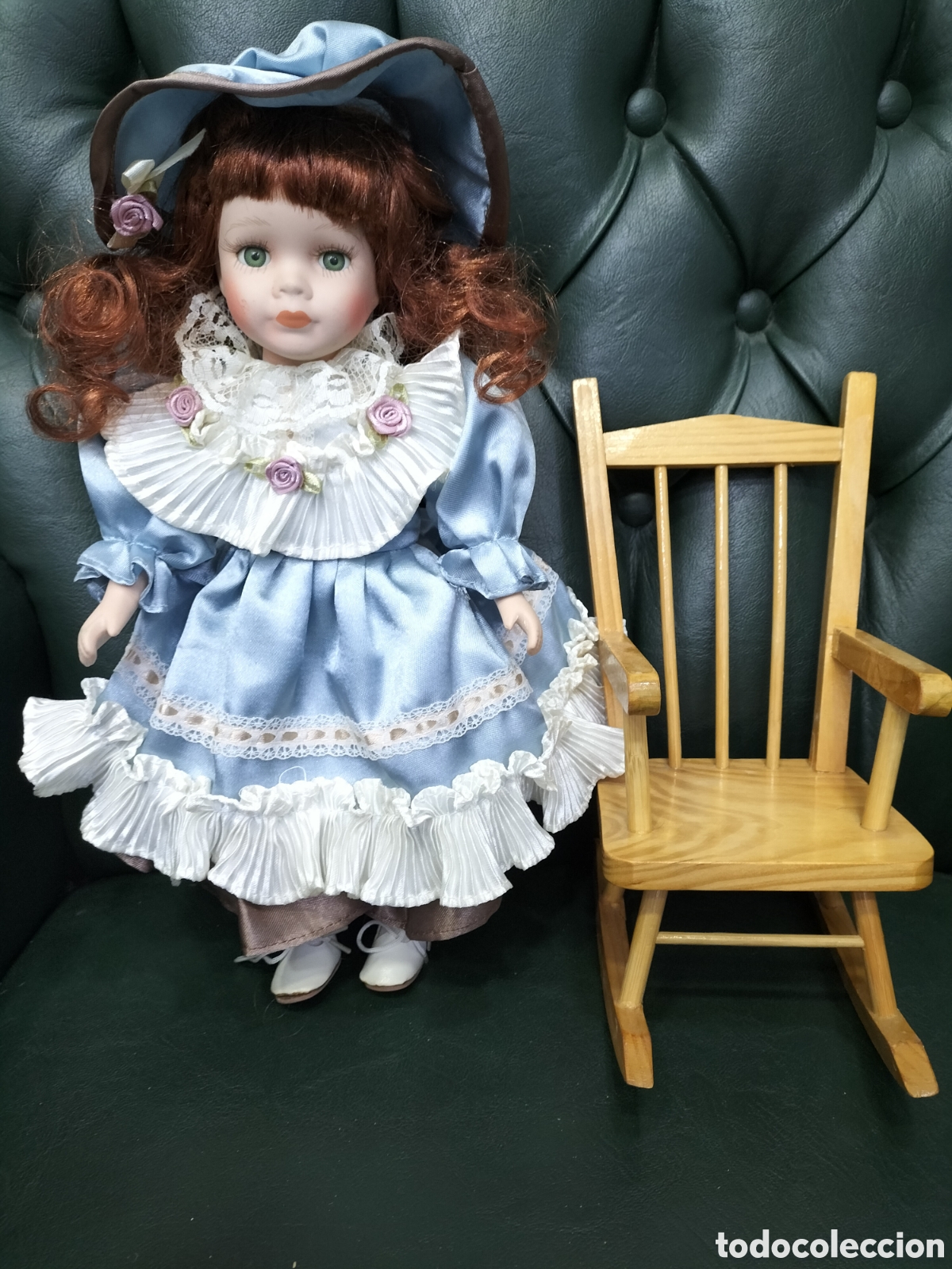 Mu&ntilde;ecas espa&ntilde;olas modernas: Mu&ntilde;eca de porcelana y silla - Foto 1