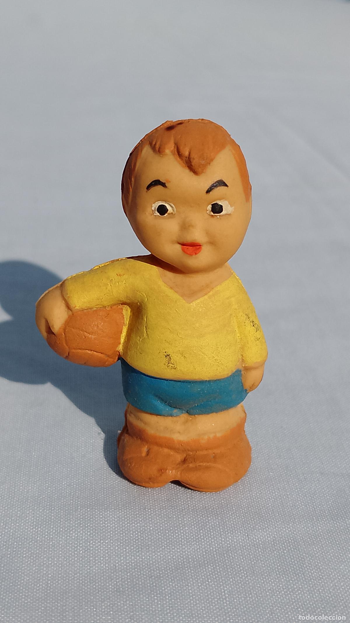 Mu&ntilde;ecas Espa&ntilde;olas Modernas: Antiguo mu&ntilde;eco de goma l&aacute;tex Ni&ntilde;o que pita, en miniatura