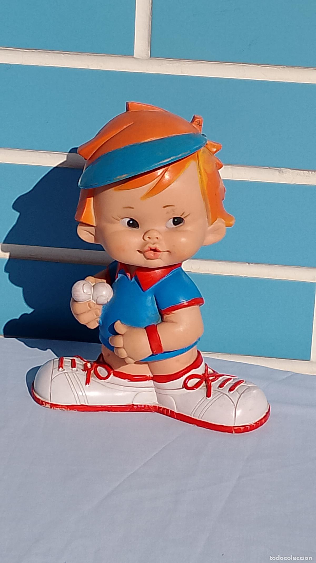 Poup&eacute;es Espagnoles Modernes: Antiguo mu&ntilde;eco juguete de goma Ni&ntilde;o Tenista Colecci&oacute;n Typo's de b.b., a&ntilde;os 70
