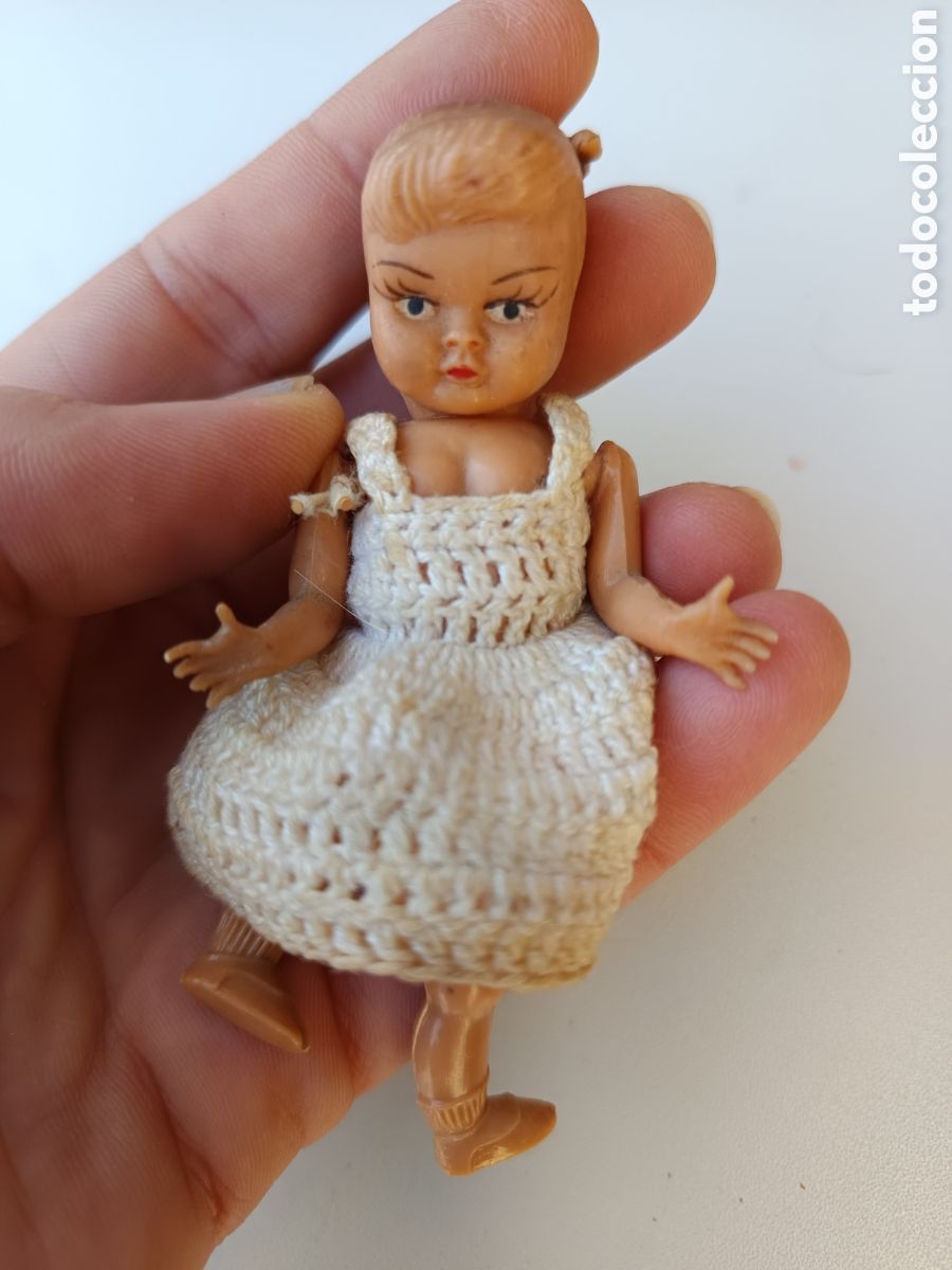 Poup&eacute;es Espagnoles Modernes: Mu&ntilde;eca en miniatura de celuloide para casa de mu&ntilde;ecas para reparar