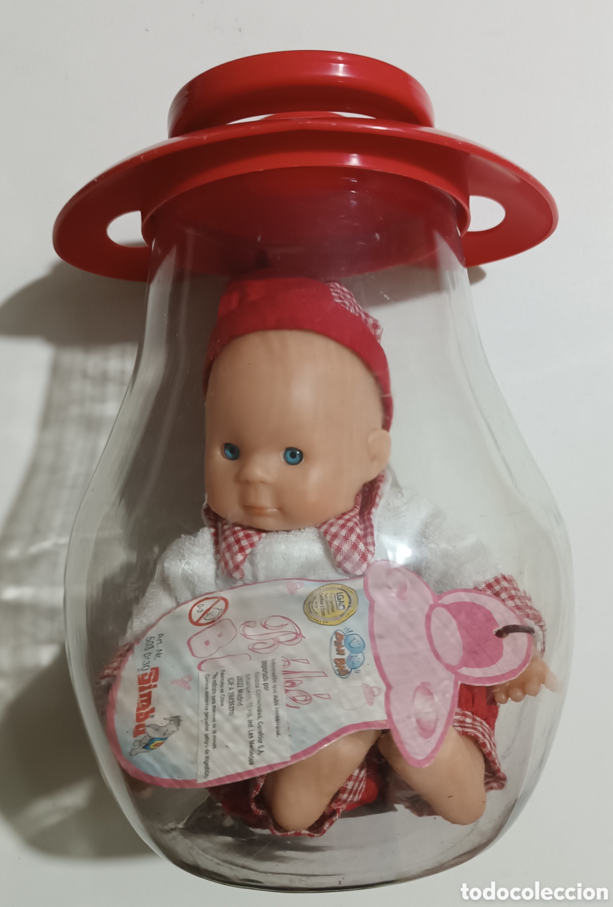 Mu&ntilde;ecas espa&ntilde;olas modernas: Curiosa MU&Ntilde;ECA Simba dentro de recipiente en forma de CHUPETE. - Foto 2
