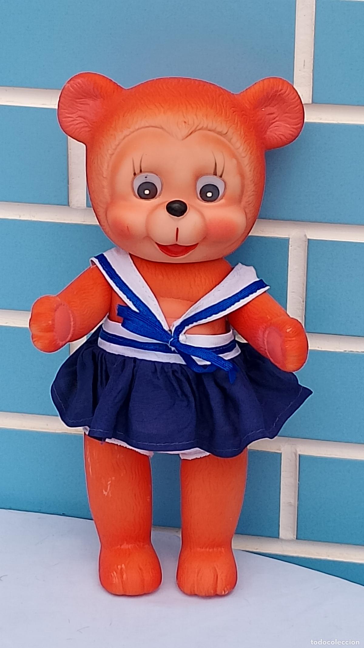 Mu&ntilde;ecas Espa&ntilde;olas Modernas: Antigua mu&ntilde;eca de goma Osa osita articulada de Farmi tama&ntilde;o grande