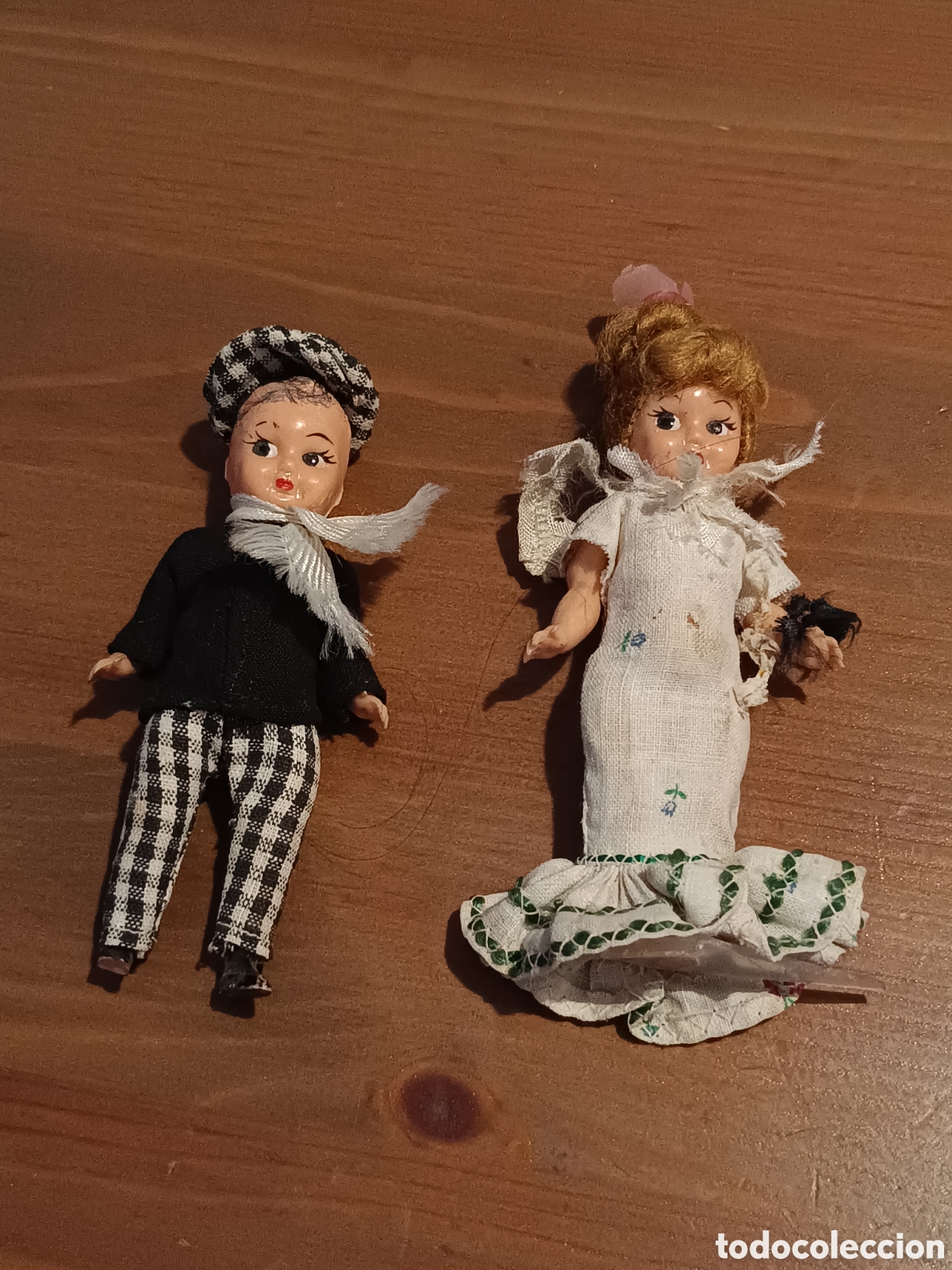 Poup&eacute;es Espagnoles Modernes: Pareja de mu&ntilde;ecos chulapa y chulapo a&ntilde;os 50