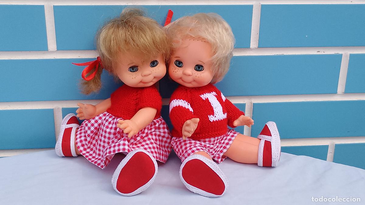 Mu&ntilde;ecas Espa&ntilde;olas Modernas: Antigua pareja de mu&ntilde;ecos Lay de b.b. ni&ntilde;o y ni&ntilde;a