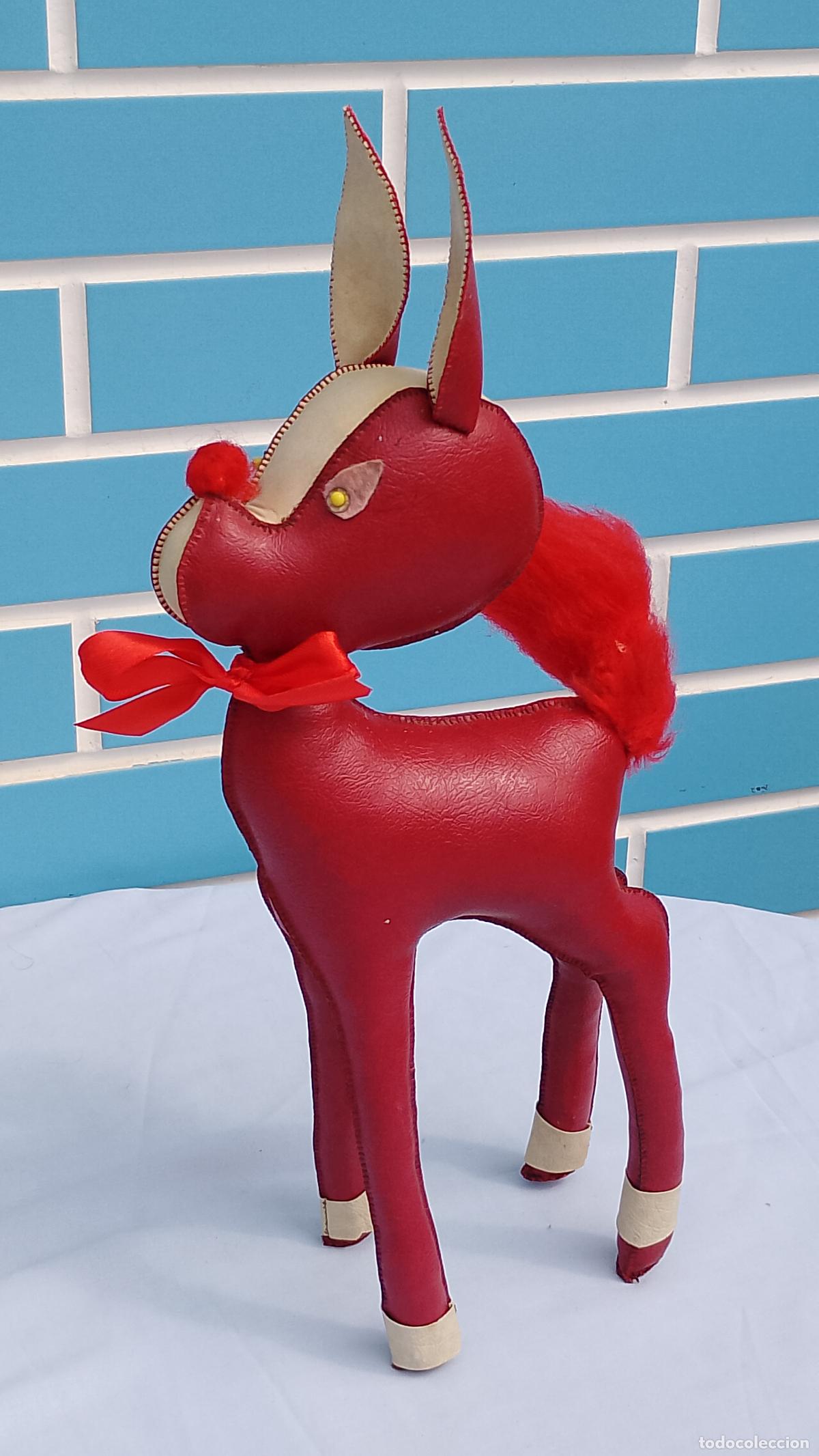 Mu&ntilde;ecas Espa&ntilde;olas Modernas: Antiguo mu&ntilde;eco Ciervo cervatillo de s&iacute;mil piel a&ntilde;os 60