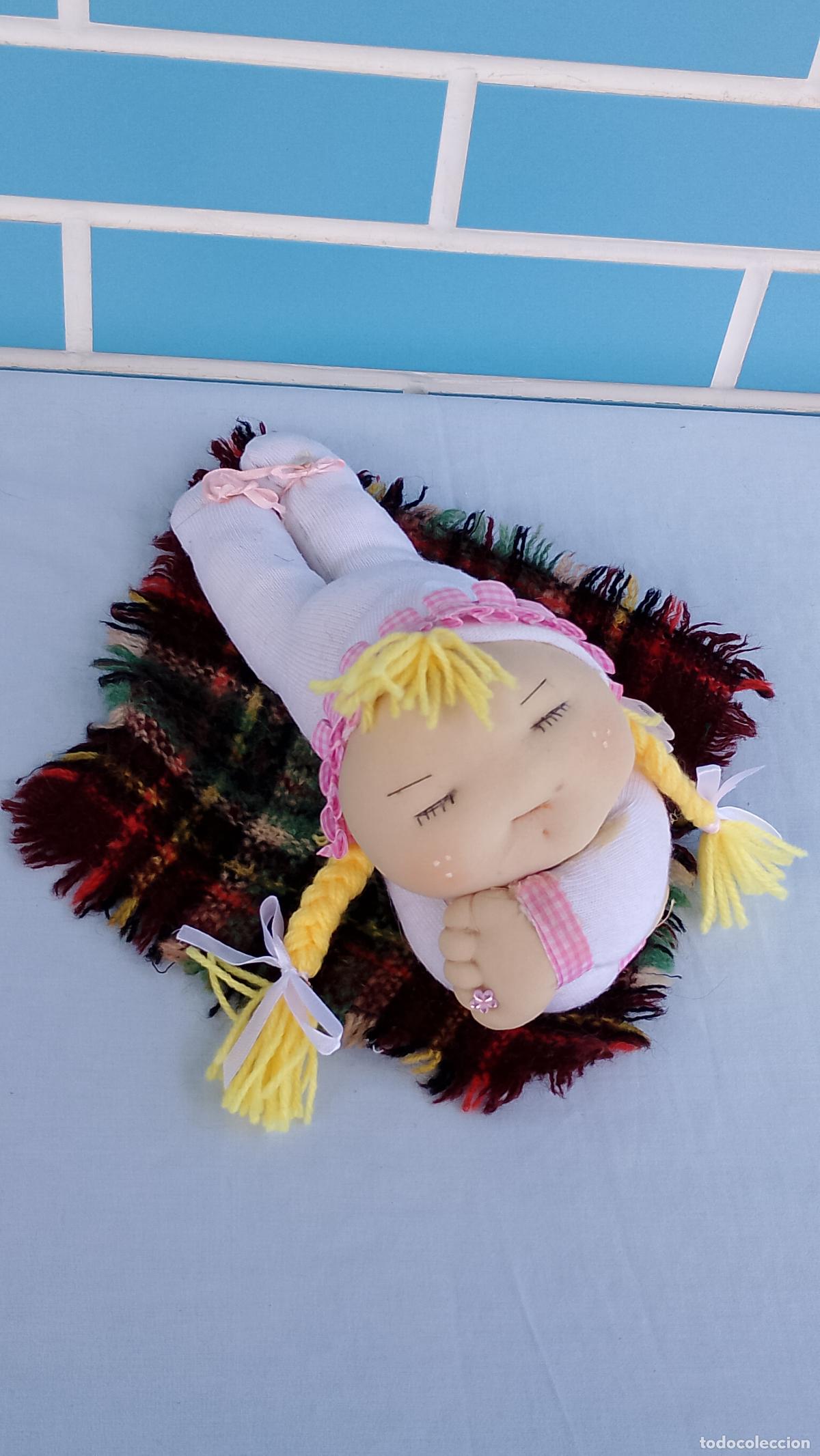 Mu&ntilde;ecas espa&ntilde;olas modernas: Antigua mu&ntilde;eca beb&eacute; artesanal estilo Repollo - Foto 1