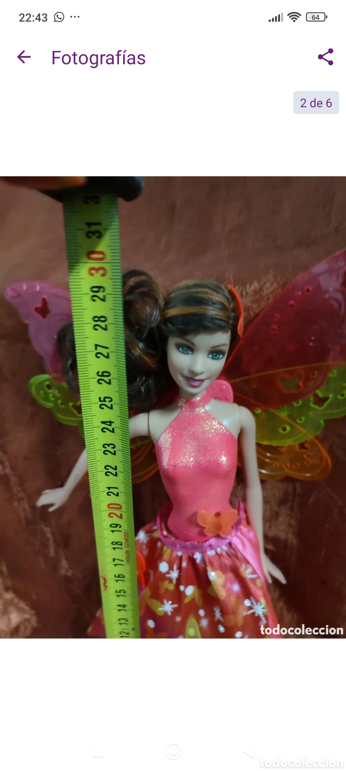 Mu&ntilde;ecas espa&ntilde;olas modernas: Mu&ntilde;eca Barbie hada de la puerta secreta. - Foto 2