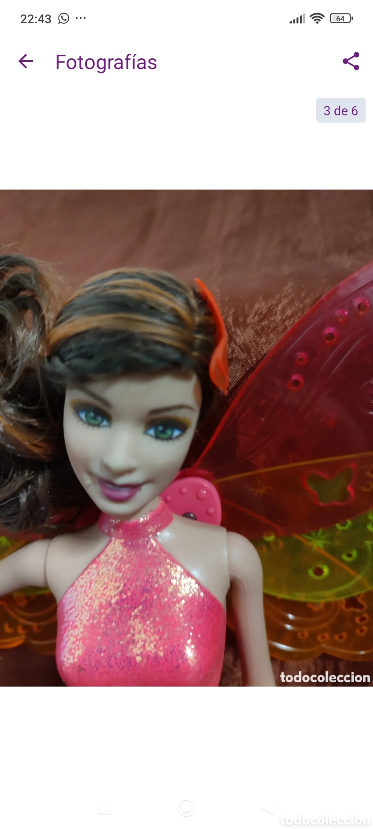 Mu&ntilde;ecas espa&ntilde;olas modernas: Mu&ntilde;eca Barbie hada de la puerta secreta. - Foto 3