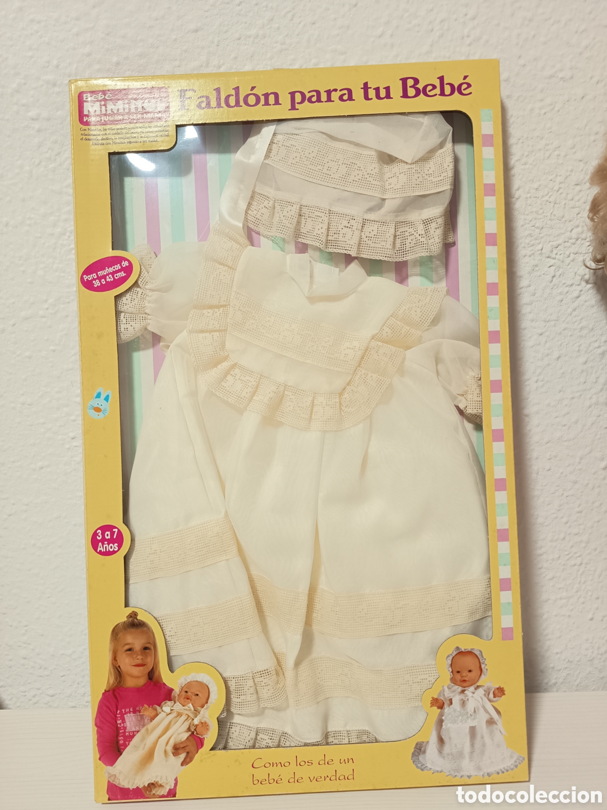 Mu&ntilde;ecas Espa&ntilde;olas Modernas: Conjunto bautizo mu&ntilde;ecas color crudo