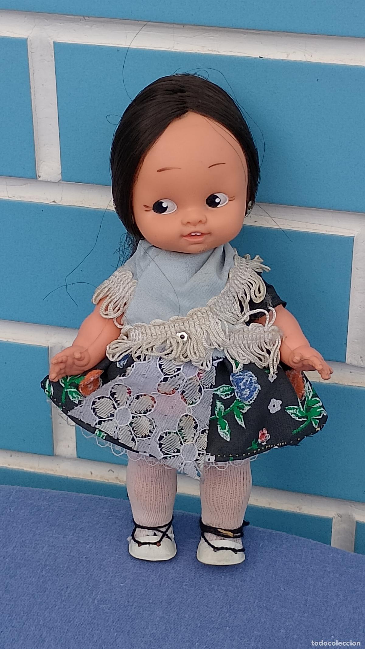 Mu&ntilde;ecas Espa&ntilde;olas Modernas: Mu&ntilde;eca antigua Piti Mini o Parvulita regional Aragonesa baturra de Berjusa a&ntilde;os 60