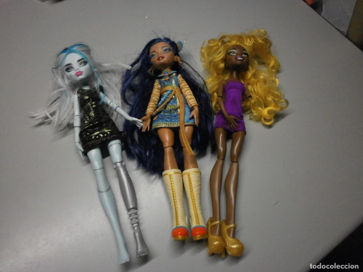 Mu&ntilde;ecas Espa&ntilde;olas Modernas: lote de 3 mu&ntilde;ecas monster high a&ntilde;o 2013 y 2021