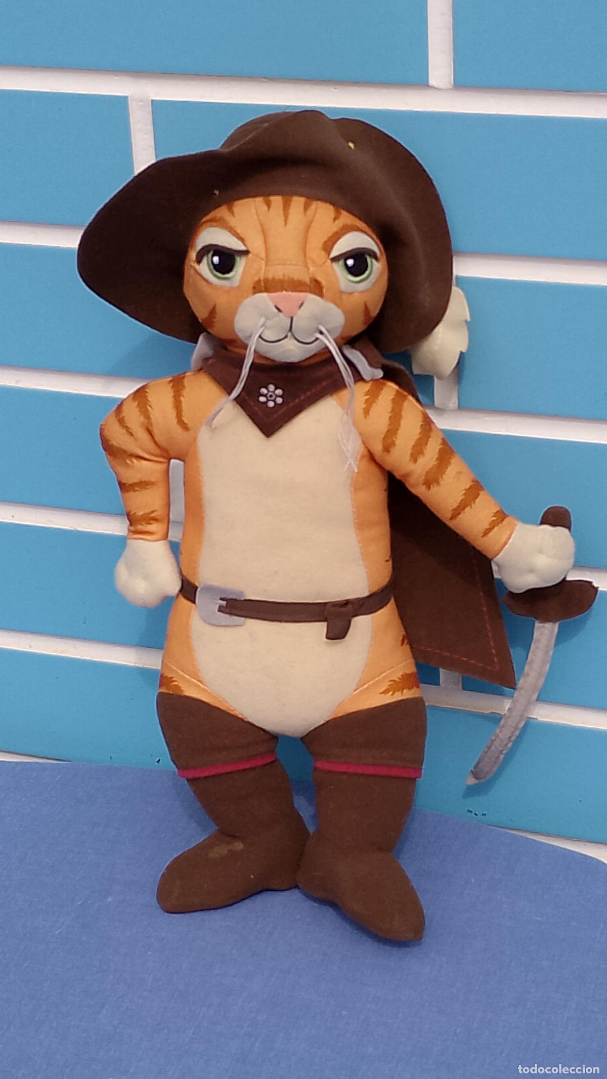 Mu&ntilde;ecas Espa&ntilde;olas Modernas: Antiguo mu&ntilde;eco el Gato con Botas de Shrek con sonido de Hasbro Dreamworks