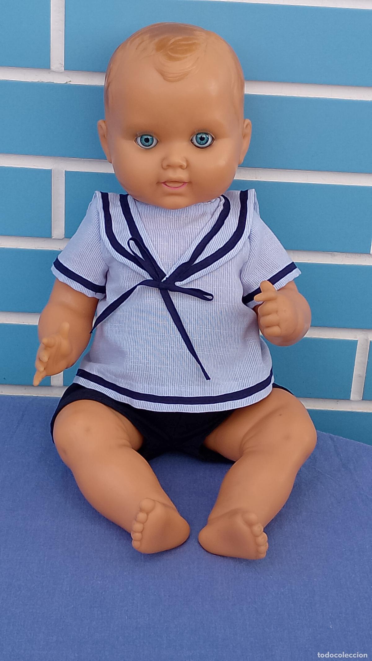 Mu&ntilde;ecas Espa&ntilde;olas Modernas: Antiguo mu&ntilde;eco beb&eacute; Alfredito de Novo Gama Delta, tama&ntilde;o grande 45 cm