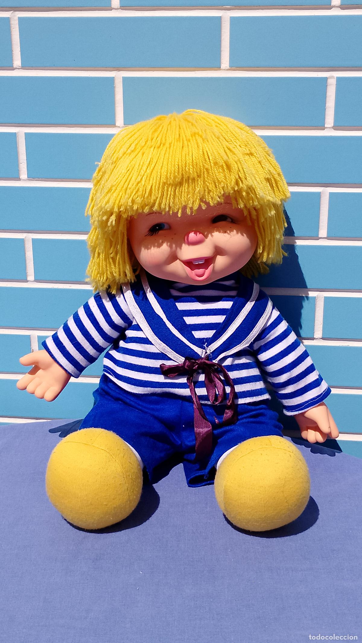 Mu&ntilde;ecas Espa&ntilde;olas Modernas: Antiguo mu&ntilde;eco grande Puffy de Jesmar Ice Cream Doll estilo Chochona con helado