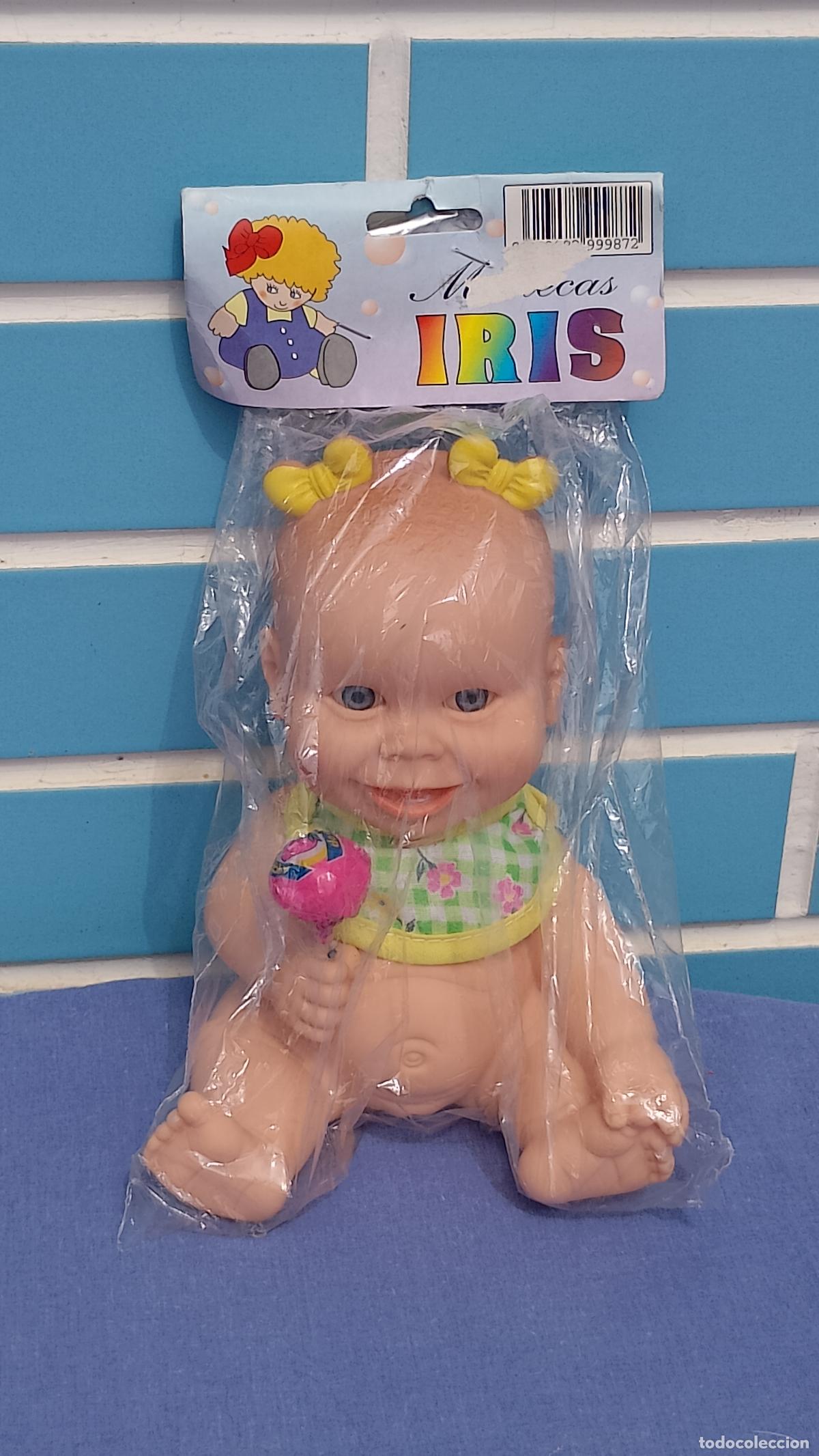 Mu&ntilde;ecas Espa&ntilde;olas Modernas: Antigua mu&ntilde;eca beb&eacute; expresiva de goma de Iris nueva
