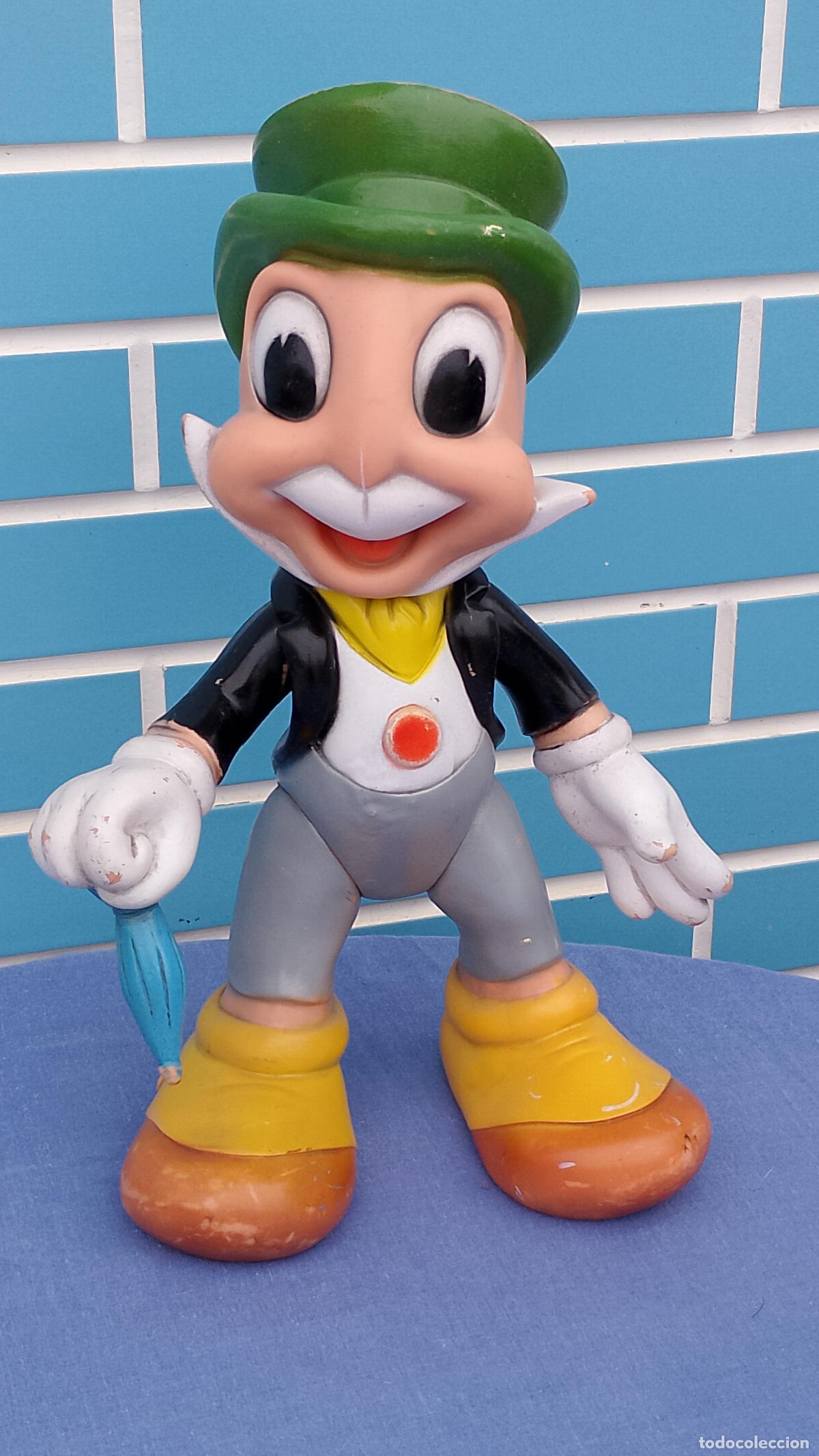 Mu&ntilde;ecas Espa&ntilde;olas Modernas: Antiguo mu&ntilde;eco gigante Pepito Grillo de Walt Disney Pinocho, de goma