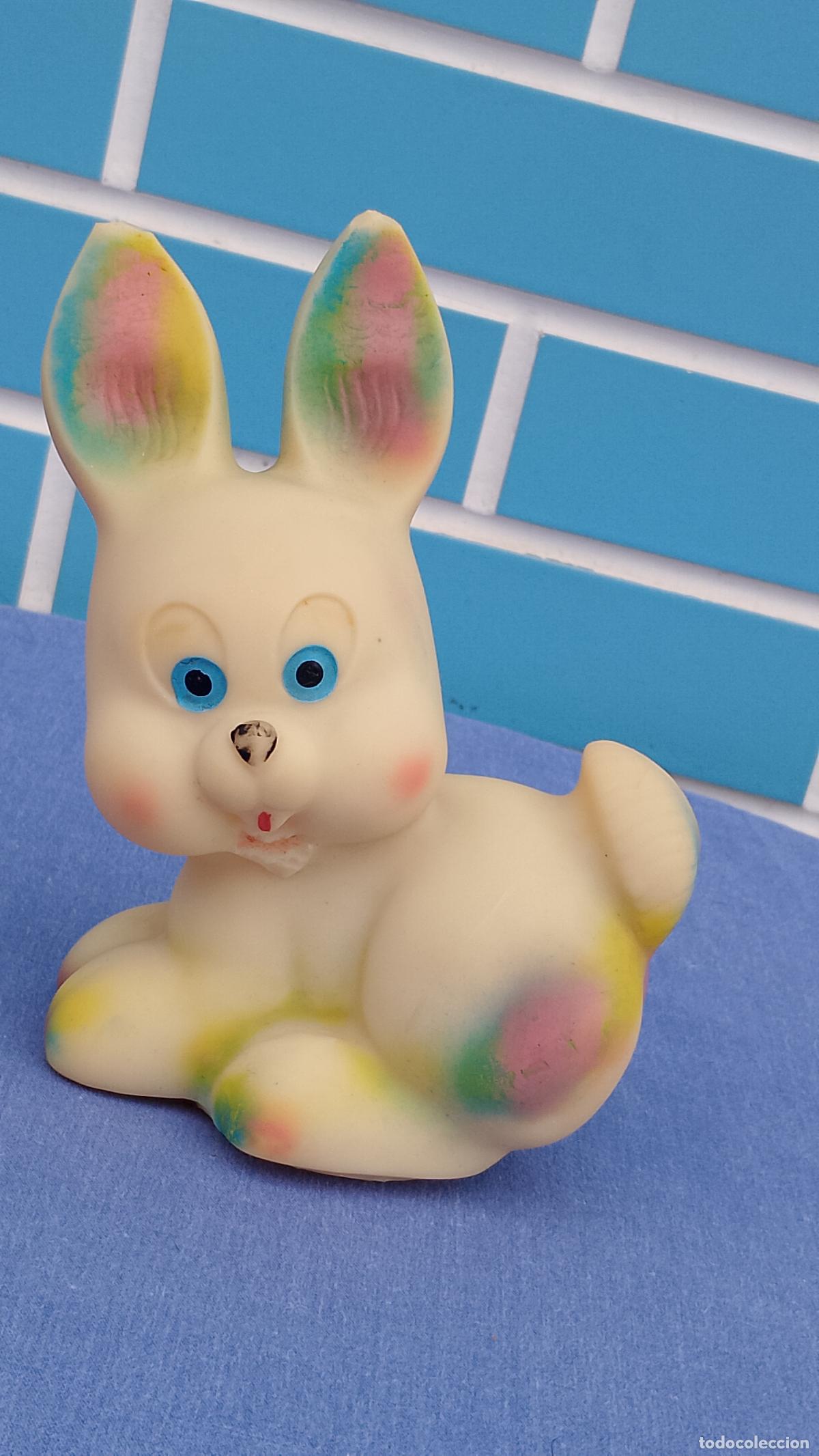 Mu&ntilde;ecas Espa&ntilde;olas Modernas: Antiguo mu&ntilde;eco juguete de goma Conejo, conejito a&ntilde;os 60