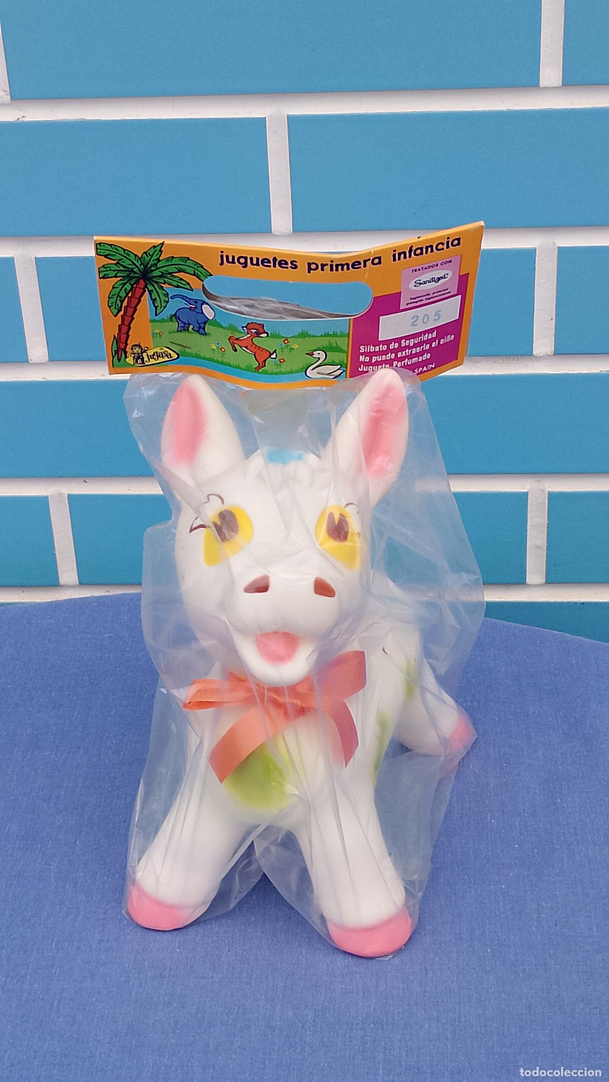 Mu&ntilde;ecas Espa&ntilde;olas Modernas: Antiguo mu&ntilde;eco Burro burrito de goma de Jugasa Primera Infancia nuevo en su bolsa