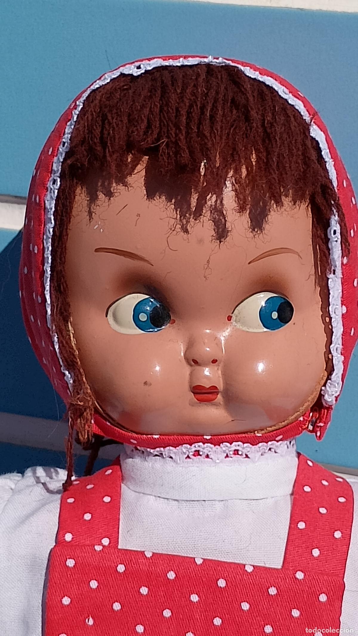 Mu&ntilde;ecas espa&ntilde;olas modernas: Antigua mu&ntilde;eca de tela con cara de celuloide - Foto 2