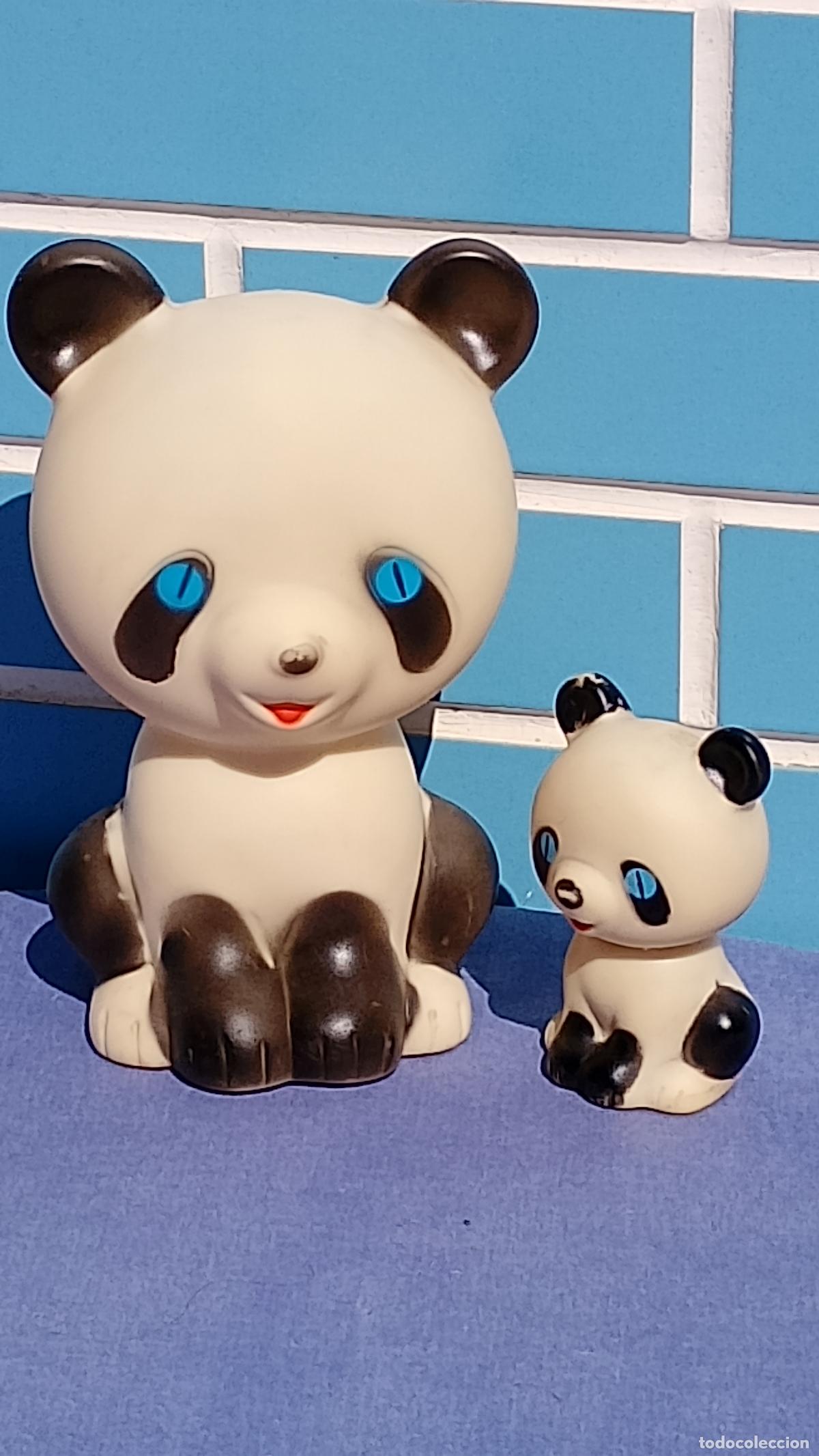 Mu&ntilde;ecas Espa&ntilde;olas Modernas: Antiguos mu&ntilde;ecos Osos Pandas de goma, grande y peque&ntilde;o, de Farmi