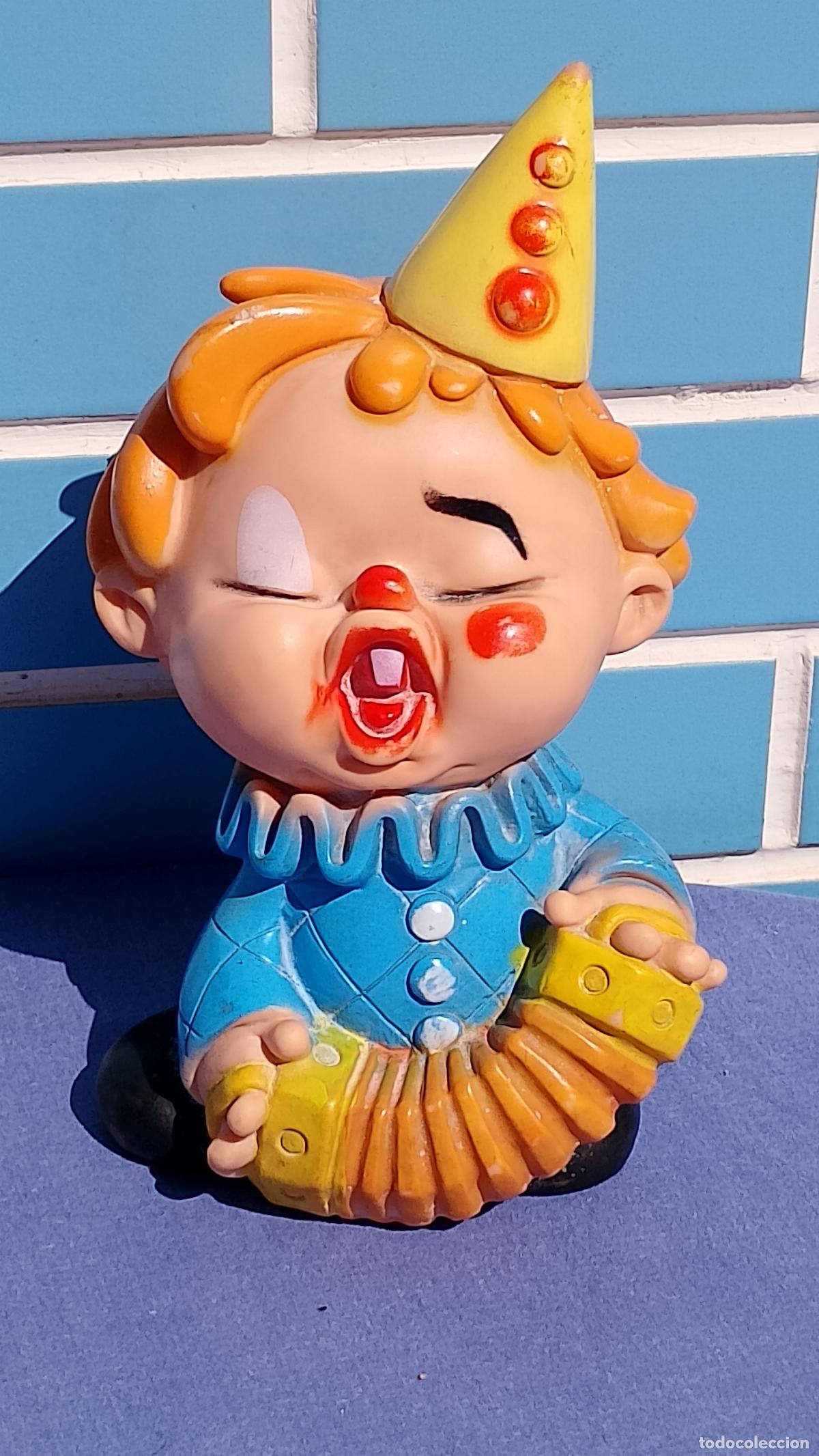 Mu&ntilde;ecas Espa&ntilde;olas Modernas: Antiguo mu&ntilde;eco juguete de goma Payaso Colecci&oacute;n Typo's de b.b., a&ntilde;os 70