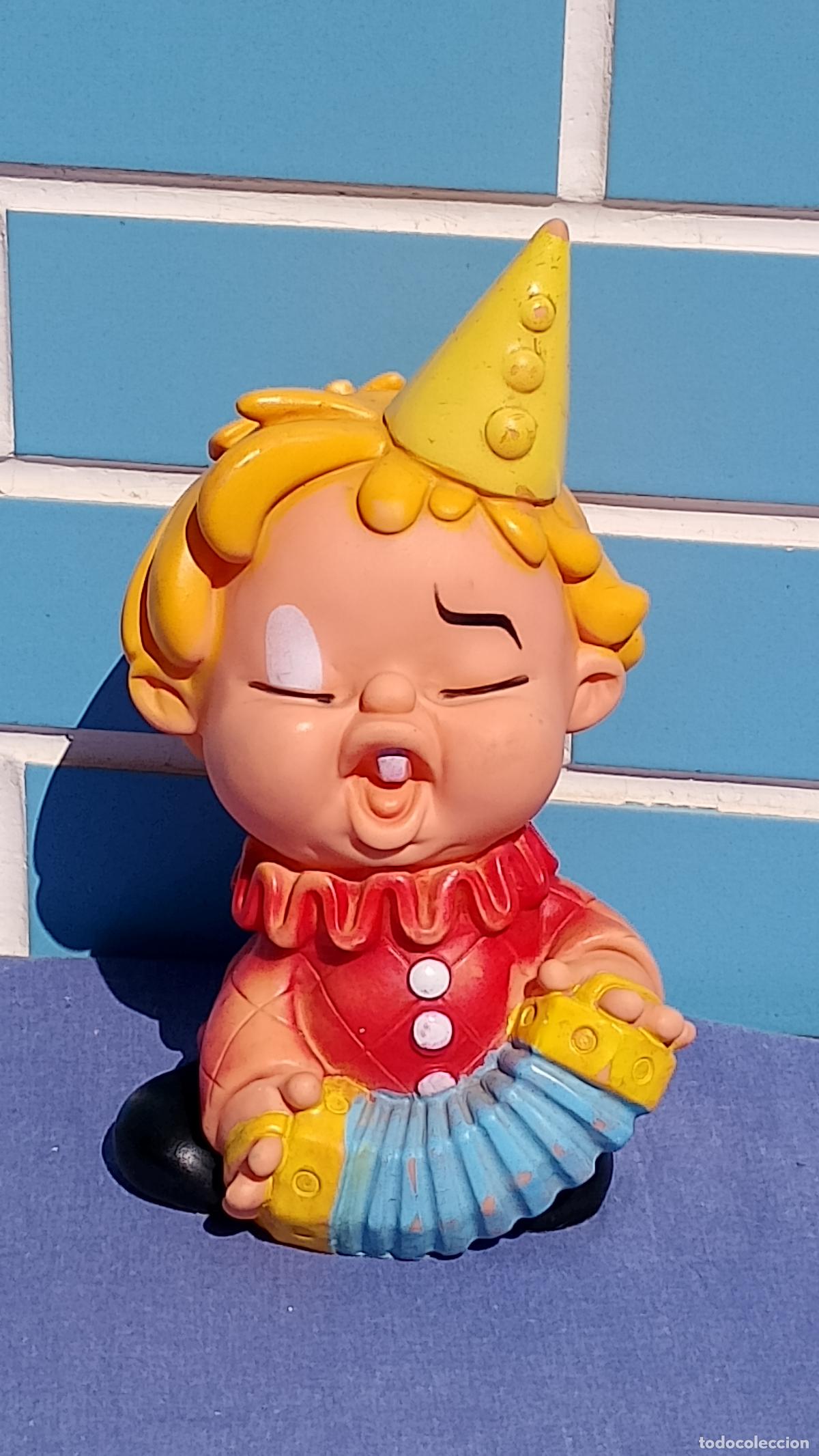 Mu&ntilde;ecas Espa&ntilde;olas Modernas: Antiguo mu&ntilde;eco juguete de goma Payaso Colecci&oacute;n Typo's de b.b., a&ntilde;os 70