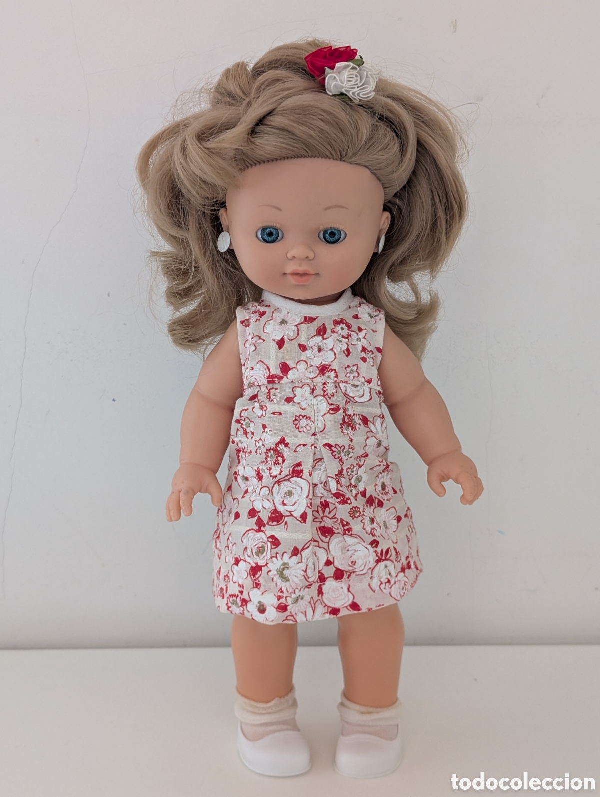 Mu&ntilde;ecas Espa&ntilde;olas Modernas: Mu&ntilde;eca Colecci&oacute;n 42cm - Pelo Implantado y Ojos Durmientes