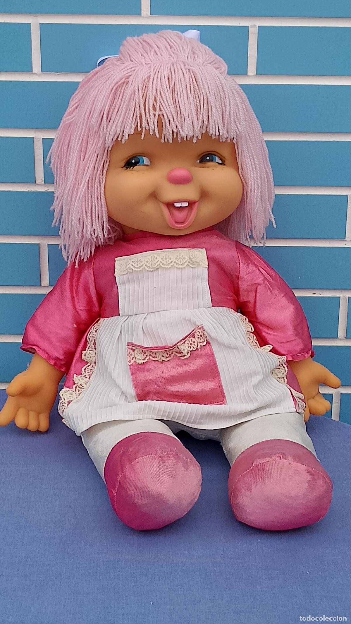 Mu&ntilde;ecas Espa&ntilde;olas Modernas: Antigua mu&ntilde;eca Chochona grande de Esvi, de 65 cm, pelo rosa