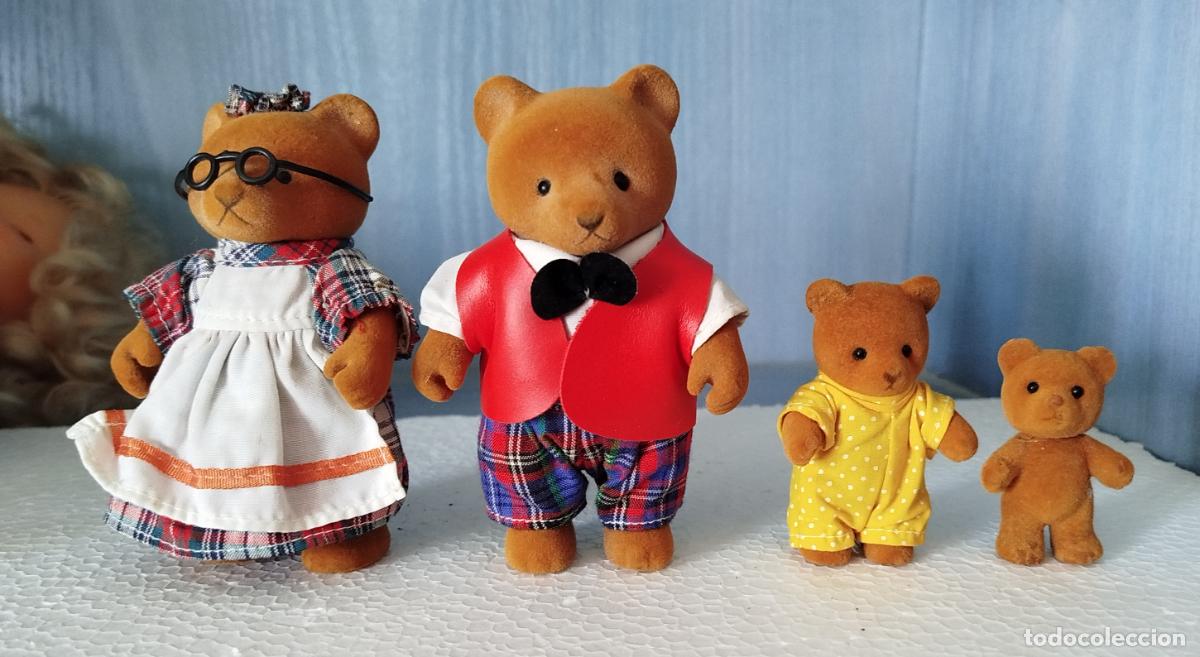 Mu&ntilde;ecas Espa&ntilde;olas Modernas: LOTE 4 MU&Ntilde;ECOS FAMILIA OSO - teddy bear world de simba - TIPO SYLVANIAN