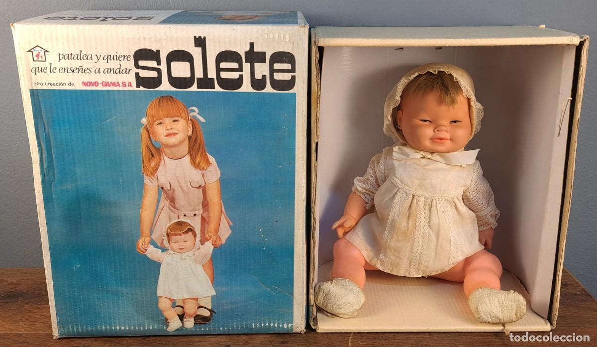 Mu&ntilde;ecas Espa&ntilde;olas Modernas: Mu&ntilde;eca &ldquo;Solete&rdquo; de Novo‑Gama con caja original, a&ntilde;os 70