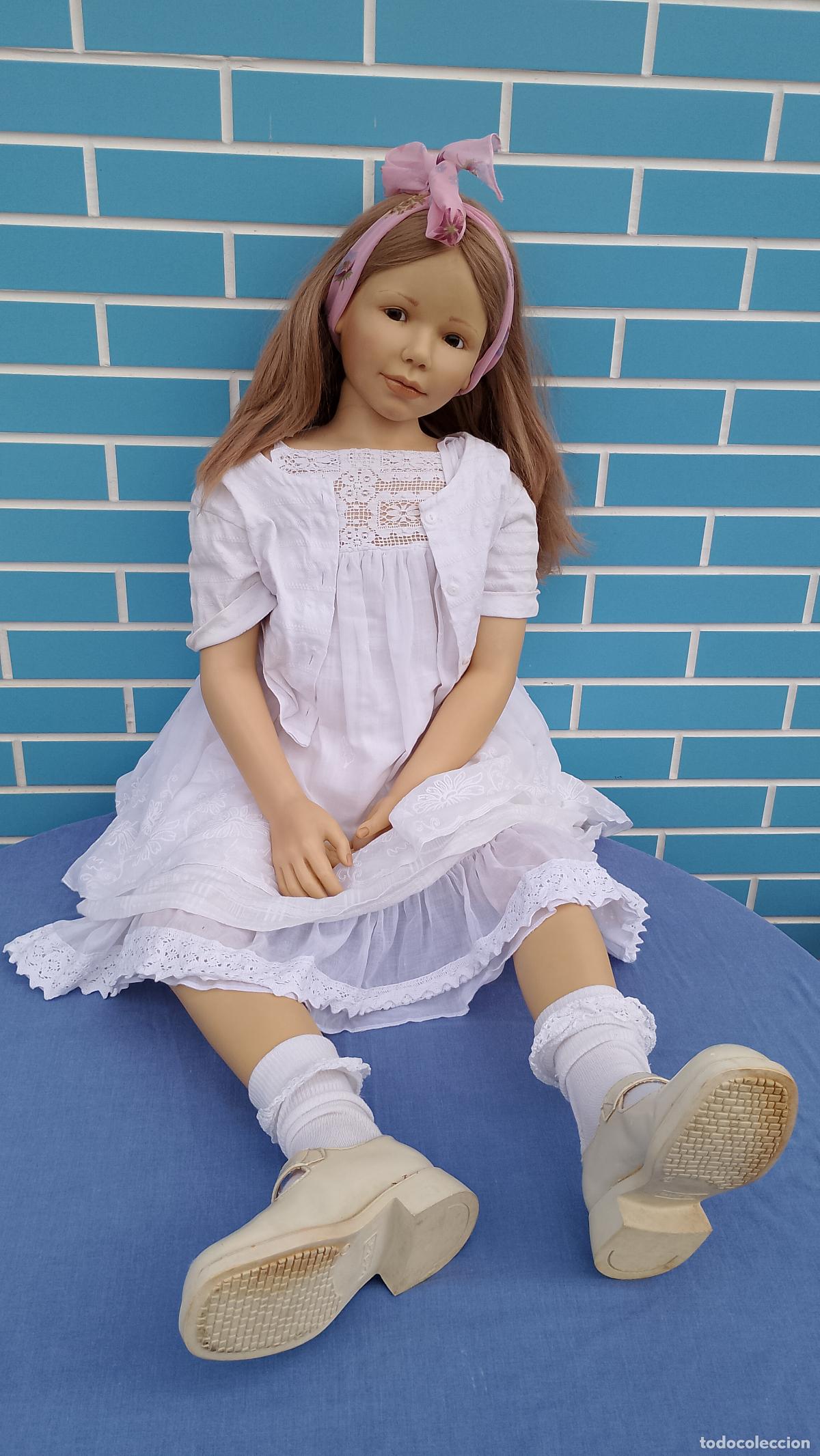 Mu&ntilde;ecas Espa&ntilde;olas Modernas: Mu&ntilde;eca grande ni&ntilde;a realista Poesie de Brigitte Leman, especial para coleccionistas, de 120 cm