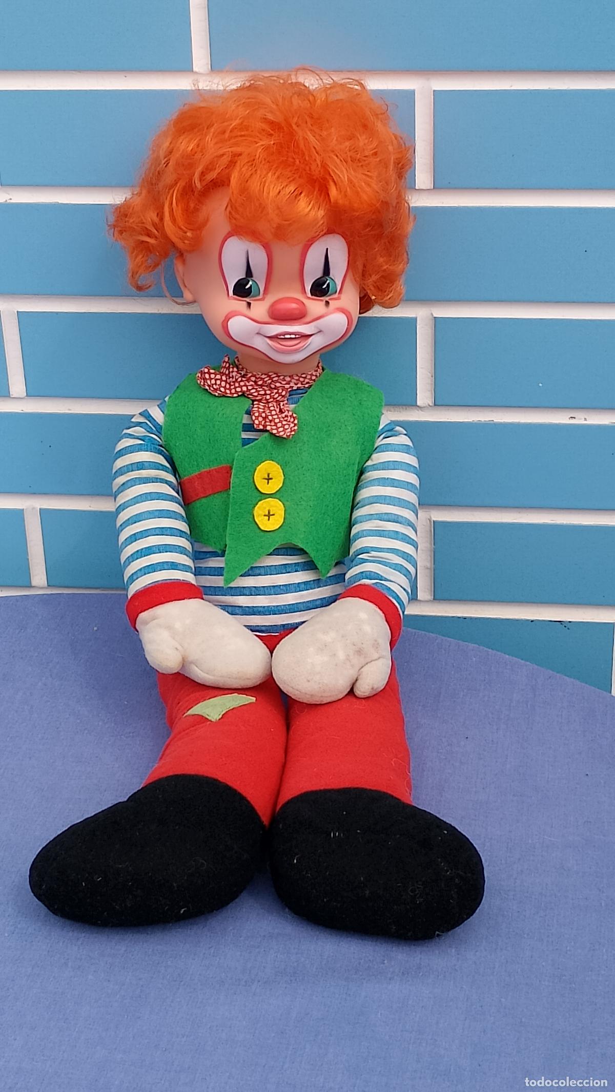 Mu&ntilde;ecas Espa&ntilde;olas Modernas: Antiguo mu&ntilde;eco payaso pelirrojo de 56 cm