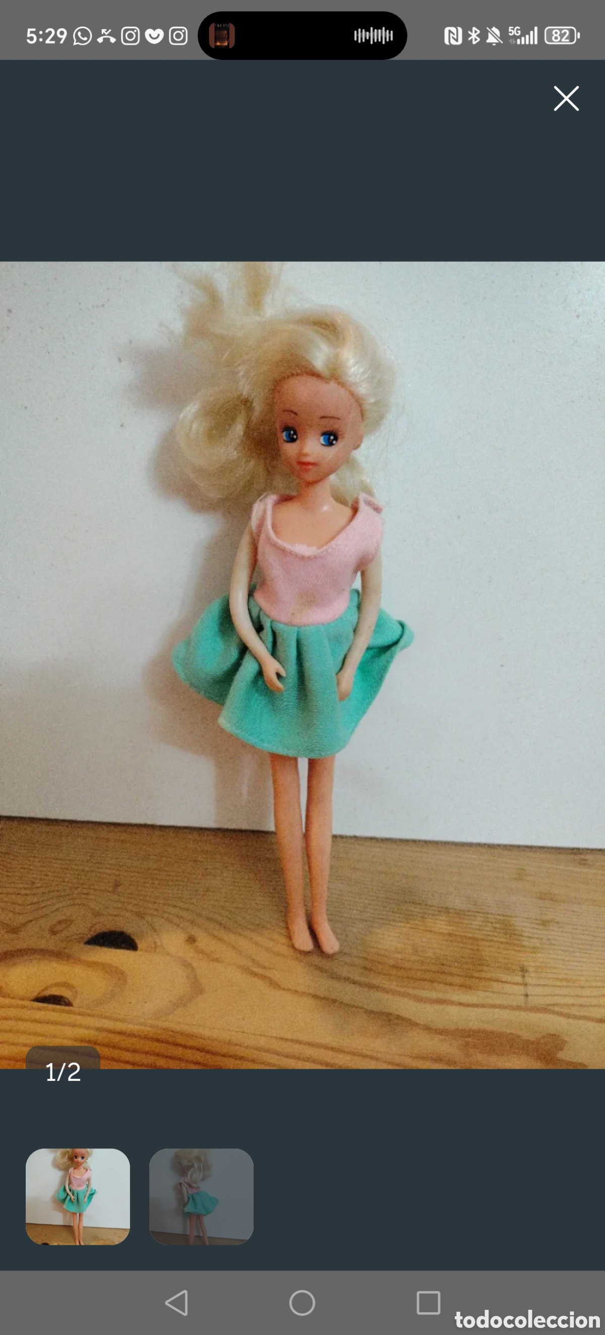 Mu&ntilde;ecas espa&ntilde;olas modernas: Mu&ntilde;eca chabel rubia vestido rosa verde - Foto 2