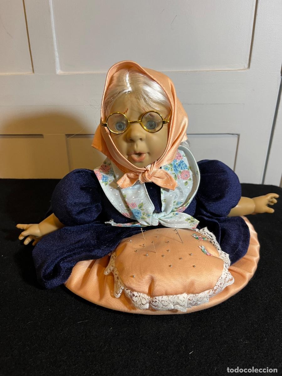 Mu&ntilde;ecas Espa&ntilde;olas Modernas: Mu&ntilde;eco Alfiletero Vintage Abuela Costurera Gafas Costura Retro A&ntilde;os 80 90 mu&ntilde;eca abuela antigua
