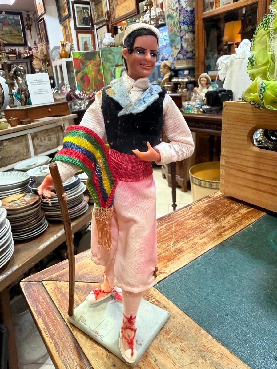 Mu&ntilde;ecas Espa&ntilde;olas Modernas: ANTIGUO MU&Ntilde;ECO DE MARIN CON TRAJE REGIONAL - SERIE MEDIDA 23 CM