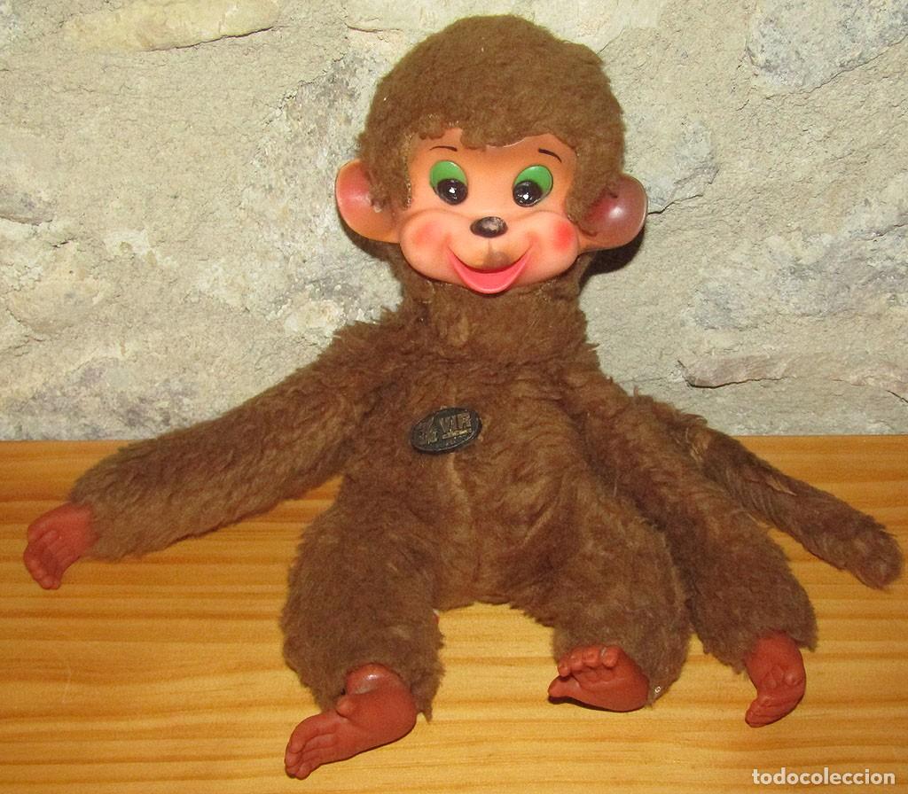 Mu&ntilde;ecas Espa&ntilde;olas Modernas: ANTIGUO MONO PELUS&Iacute;N DE VIR - TODO ORIGINAL - A&Ntilde;OS 70 - 29cm