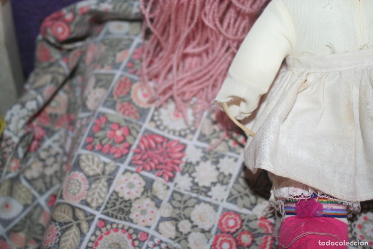 Mu&ntilde;ecas espa&ntilde;olas modernas: mu&ntilde;eca joy pelo lana rosa - Foto 3
