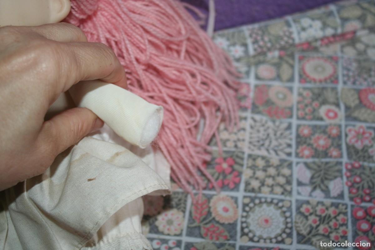 Mu&ntilde;ecas espa&ntilde;olas modernas: mu&ntilde;eca joy pelo lana rosa - Foto 4