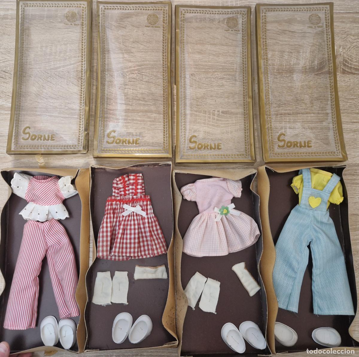 Mu&ntilde;ecas Espa&ntilde;olas Modernas: lote 4 conjunto ropa antigua mu&ntilde;eca Silqui Sorne 20 cm vestido pantalon caja a&ntilde;os 70 tipo barbie