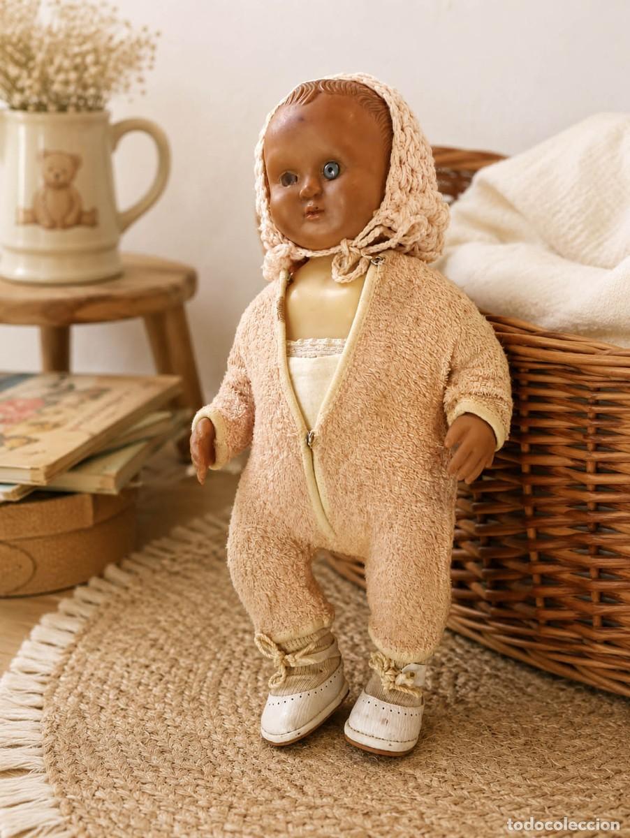 Mu&ntilde;ecas Espa&ntilde;olas Modernas: Mu&ntilde;eco vintage beb&eacute; antiguo a&ntilde;os 30, Ropa original de &eacute;poca, 29 cm. Estimaci&oacute;n 90 &euro;