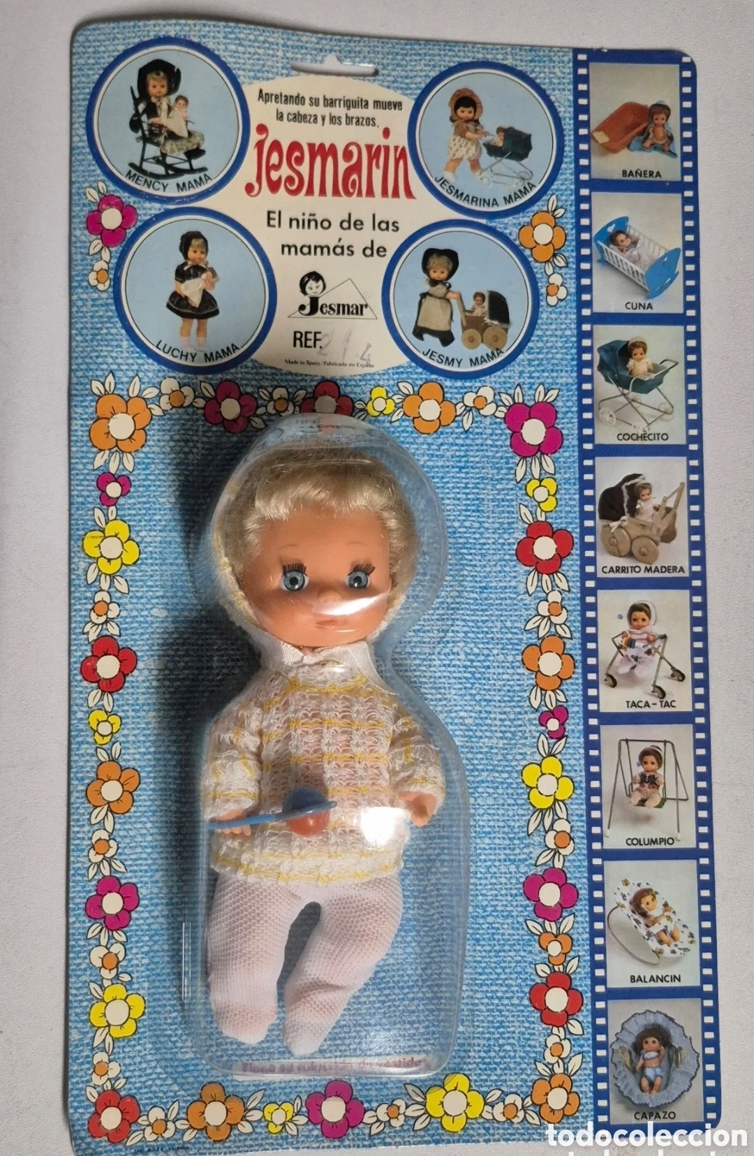 Mu&ntilde;ecas Espa&ntilde;olas Modernas: JESMARIN 214 MU&Ntilde;ECO JESMAR CON SONAJERO Y JERSEY, NUEVO