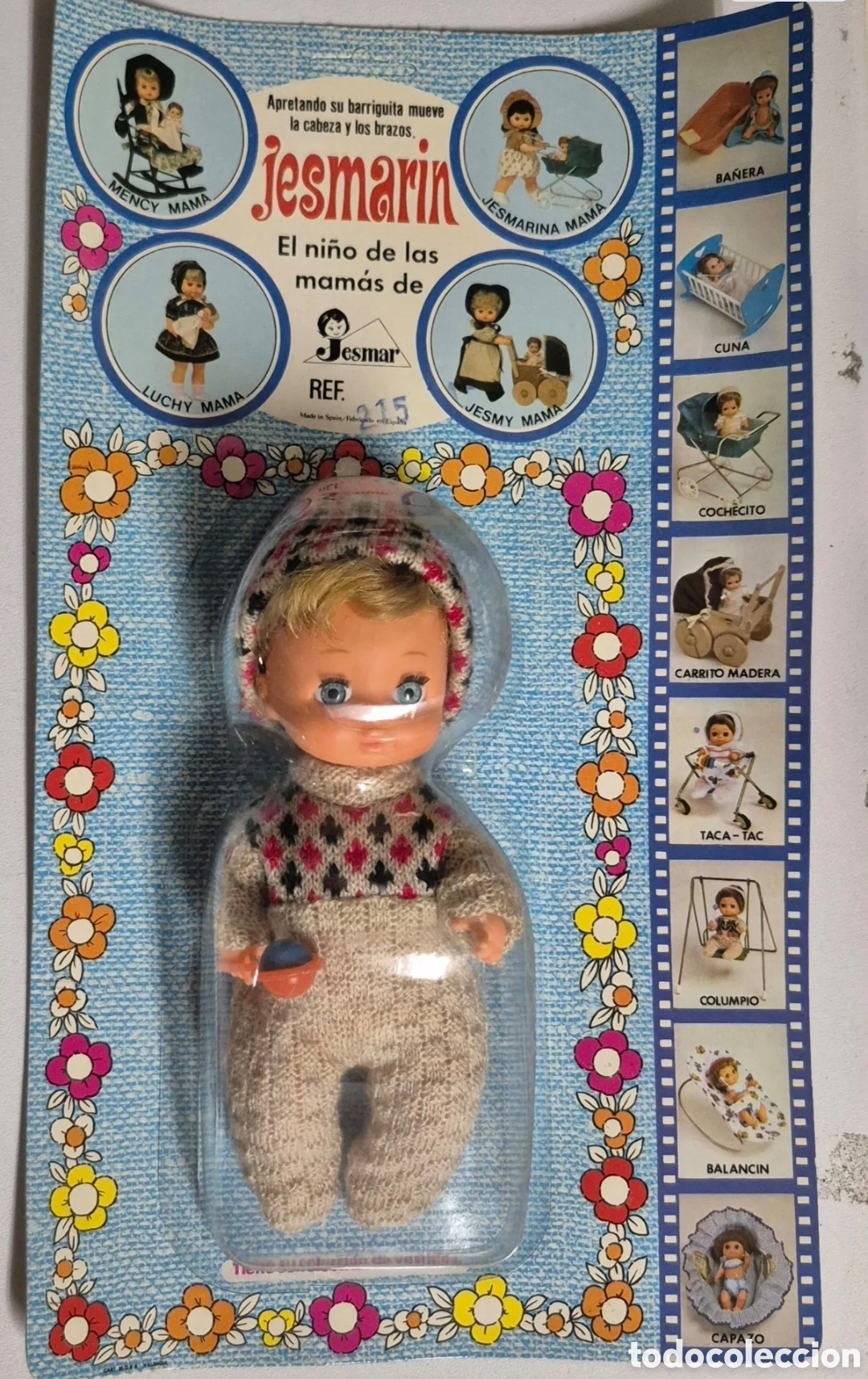 Mu&ntilde;ecas Espa&ntilde;olas Modernas: JESMARIN 215 MU&Ntilde;ECO JESMAR CON SONAJERO Y TRAJE INVIERNO, NUEVO